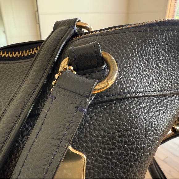 Coach Navy Leather Tote Bag - Picture 5 of 15